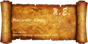 Maczner Emma névjegykártya
