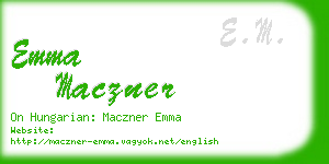 emma maczner business card